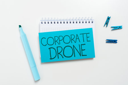 Text showing inspiration Corporate Drone. Business showcase unmanned aerial vehicles used to monitor business vicinityの写真素材