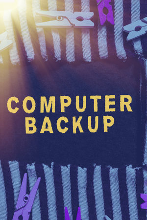 Handwriting text Computer Backup. Conceptual photo the act of copying of files and data onto a...