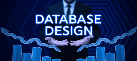 Text sign showing Database Design. Business concept organisation of data according to a database modelの写真素材