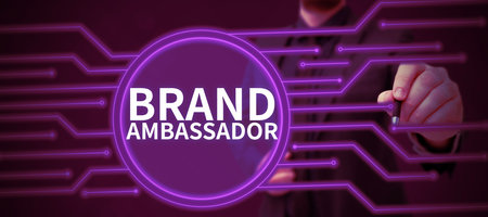 Handwriting text Brand Ambassador. Concept meaning agent accredited as the resident representative for a special brandの写真素材