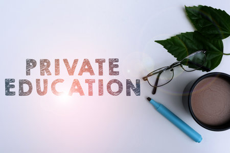 Sign displaying Private Education. Business concept Belonging for use particular person or group peopleの写真素材
