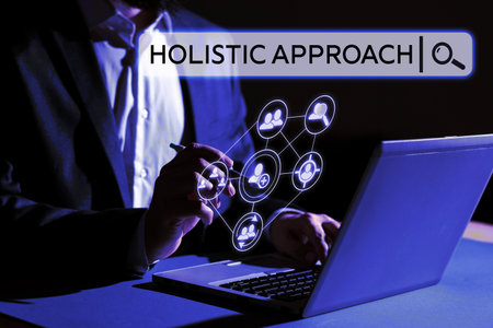 Handwriting text Holistic Approach. Conceptual photo characterized belief that parts something intimately interconnectedの写真素材
