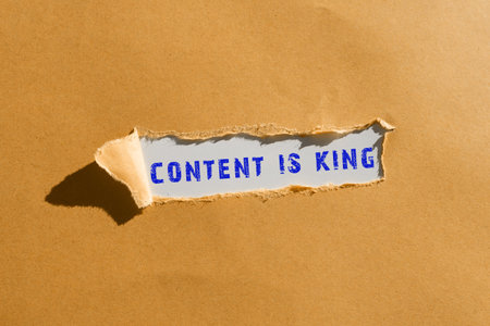 Sign displaying Content Is King. Business concept Content is the heart of todays marketing strategiesの写真素材