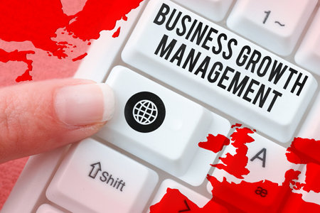 Text showing inspiration Business Growth Management. Business approach improving some measure of an enterprise successの写真素材