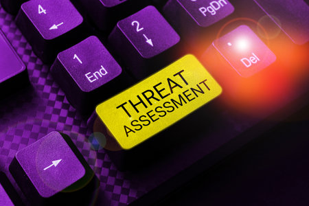 Conceptual display Threat Assessment. Business concept determining the seriousness of a potential threatの写真素材