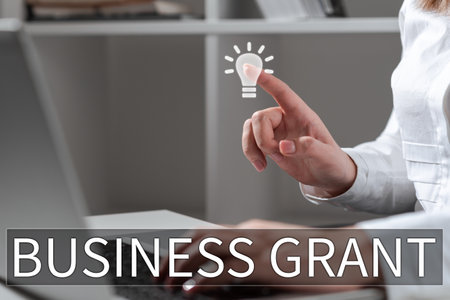 Inspiration showing sign Business Grant. Word Written on Working strategies accomplish objectivesの写真素材