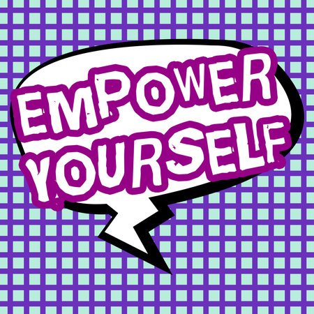 Inspiration showing sign Empower Yourself. Business idea taking control of life setting goals positive choicesの写真素材