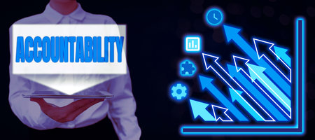 Handwriting text Accountability. Business showcase State of being responsible Answerable for somethingの写真素材