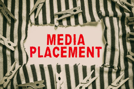 Text caption presenting Media Placement. Conceptual photo the method of placing your ad message using the mediaの写真素材