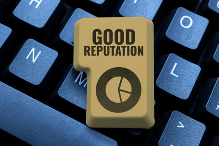 Inspiration showing sign Good Reputation. Word Written on customer lays his or her trust and loyalty in the brandの写真素材