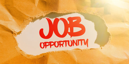Conceptual display Job Opportunity. Business approach an opportunity of employment or the chance to get a jobの写真素材