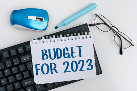 Text showing inspiration Budget For 2023. Business idea An written estimates of income and expenditure for 2023の写真素材