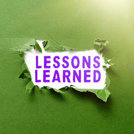 Inspiration showing sign Lessons Learned. Business concept Promote share and use knowledge derived from experienceの写真素材