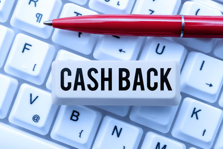 Inspiration showing sign Cash Back. Business overview incentive offered buyers certain product whereby they receive cashの写真素材