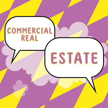 Text showing inspiration Commercial Real Estate. Internet Concept Income Property Building or Land for Business Purposeの写真素材