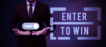 Inspiration showing sign Enter To Win. Word Written on exchanging something value for prize or...