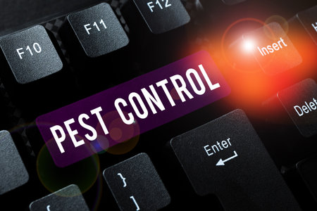 Conceptual display Pest Control. Conceptual photo Killing destructive insects that attacks crops and...