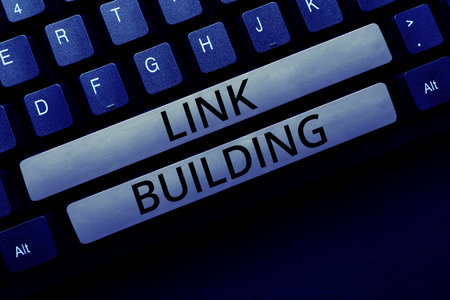 Text caption presenting Link Building. Business idea SEO Term Exchange Links Acquire Hyperlinks Indexedの写真素材