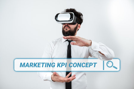 Conceptual caption Marketing Kpi Concept. Business concept measure efficiency of campaigns in marketing channelsの写真素材