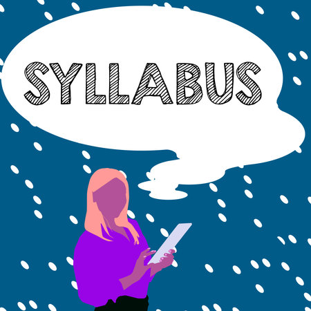 Conceptual display Syllabus. Business overview a summary outline of a discourse, treatise or of examination requirementsの写真素材