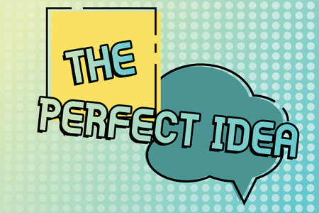 Hand writing sign The Perfect Idea. Business approach Exceptional thought or suggestion Without comparisonの写真素材