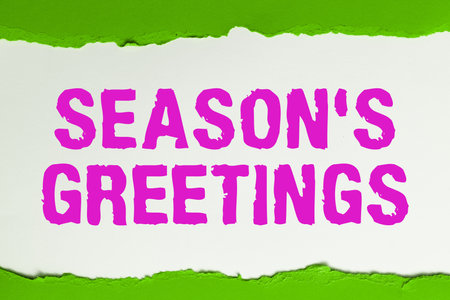 Text showing inspiration Seasons Greetings. Business approach Used as an expression of goodwill during festivitiesの写真素材