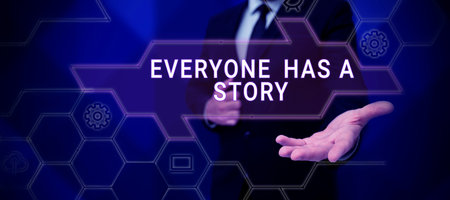Writing displaying text Everyone Has A Story. Word Written on Background storytelling telling your memories talesの写真素材