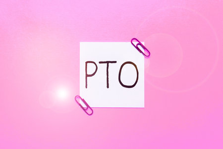 Inspiration showing sign Pto. Concept meaning Employer grants compensation for personal leave holidaysの写真素材