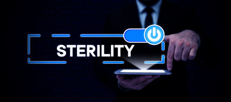 Text showing inspiration Sterility. Concept meaning a condition of being free from pathogenic microorganismsの写真素材