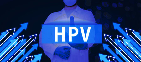 Text showing inspiration Hpv. Word Written on Group of viruses that affect your skin and the moist membranesの写真素材