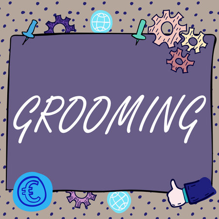 Writing displaying text Grooming. Business concept hygienic care and enhancing the appearance of the petsの写真素材