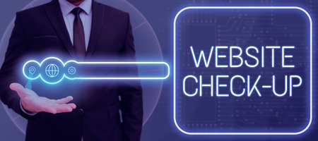 Conceptual caption Website Check Up. Business concept an examination of a website to see if something is in orderの写真素材
