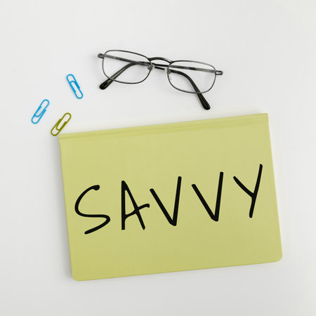 Conceptual caption Savvy. Internet Concept having perception, comprehension in practical matters
