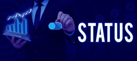 Inspiration showing sign Status. Business showcase situation at a particular time during a process Professional positionの写真素材