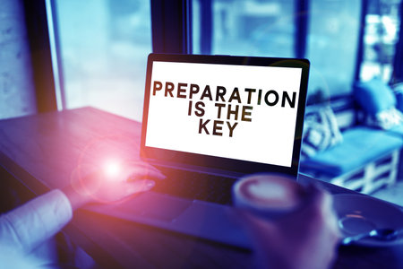 Handwriting text Preparation Is The Key. Business approach action of making something ready for service or useの写真素材