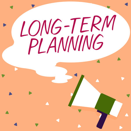 Writing displaying text Long Term Planning. Internet Concept Establish Expected Goals years aheadの写真素材
