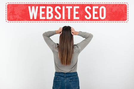 Conceptual display Website Seo. Word for tactics used to increase the amount of visitors to a websiteの写真素材
