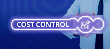 Text sign showing Cost Control. Word for practice of identifying and reducing business expensesの写真素材