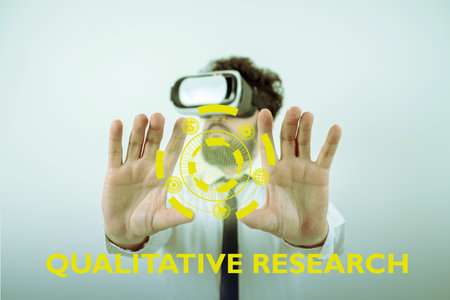 Conceptual caption Qualitative Research. Business overview Certified to perform a job Competent Experiencedの写真素材