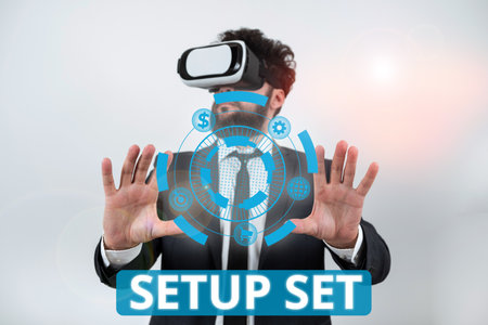 Inspiration showing sign Setup Set. Business concept the manner, position, or direction in which...