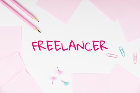 Text showing inspiration Freelancer. Business overview a person who acts independently without being...