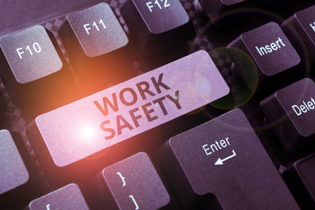 Inspiration showing sign Work Safety. Business approach Policies and control in place according to government standardの写真素材