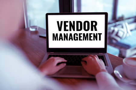 Writing displaying text Vendor Management. Business overview activities included in researching and...