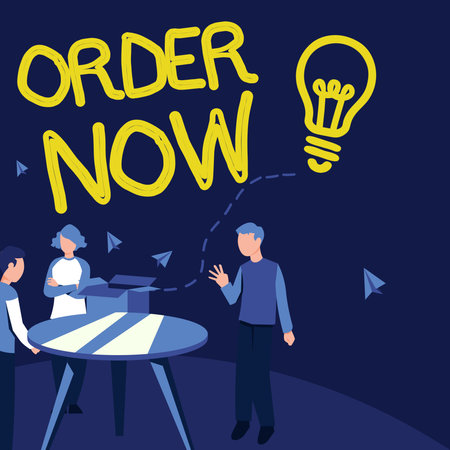 Conceptual display Order Now. Internet Concept confirmed request by one party to another for buying sellingの写真素材