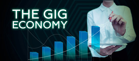 Handwriting text The Gig Economy. Word Written on Market of Short-term contracts freelance work temporaryの写真素材