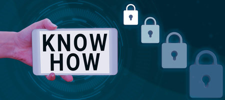 Sign displaying Know How. Internet Concept The process to learn of doing things you will do for the first timeの写真素材