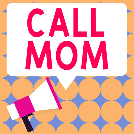 Conceptual caption Call Mom. Business showcase Attempting to communicate with the mother using the smartphoneの写真素材