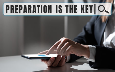 Handwriting text Preparation Is The Key. Business idea action of making something ready for service or useの写真素材