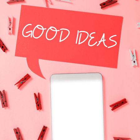 Text showing inspiration Good Ideas. Concept meaning nice formulated thought or opinion Best possible course of actionの写真素材