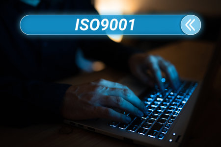 Text showing inspiration Iso9001. Business overview the appropriate international standard followed to ensure customers requirementの写真素材
